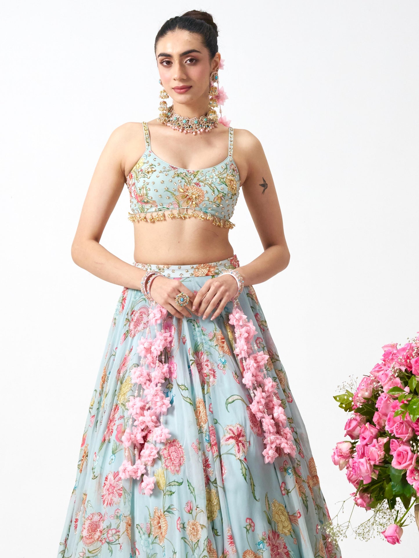 Rose Floral Pair of Latkans