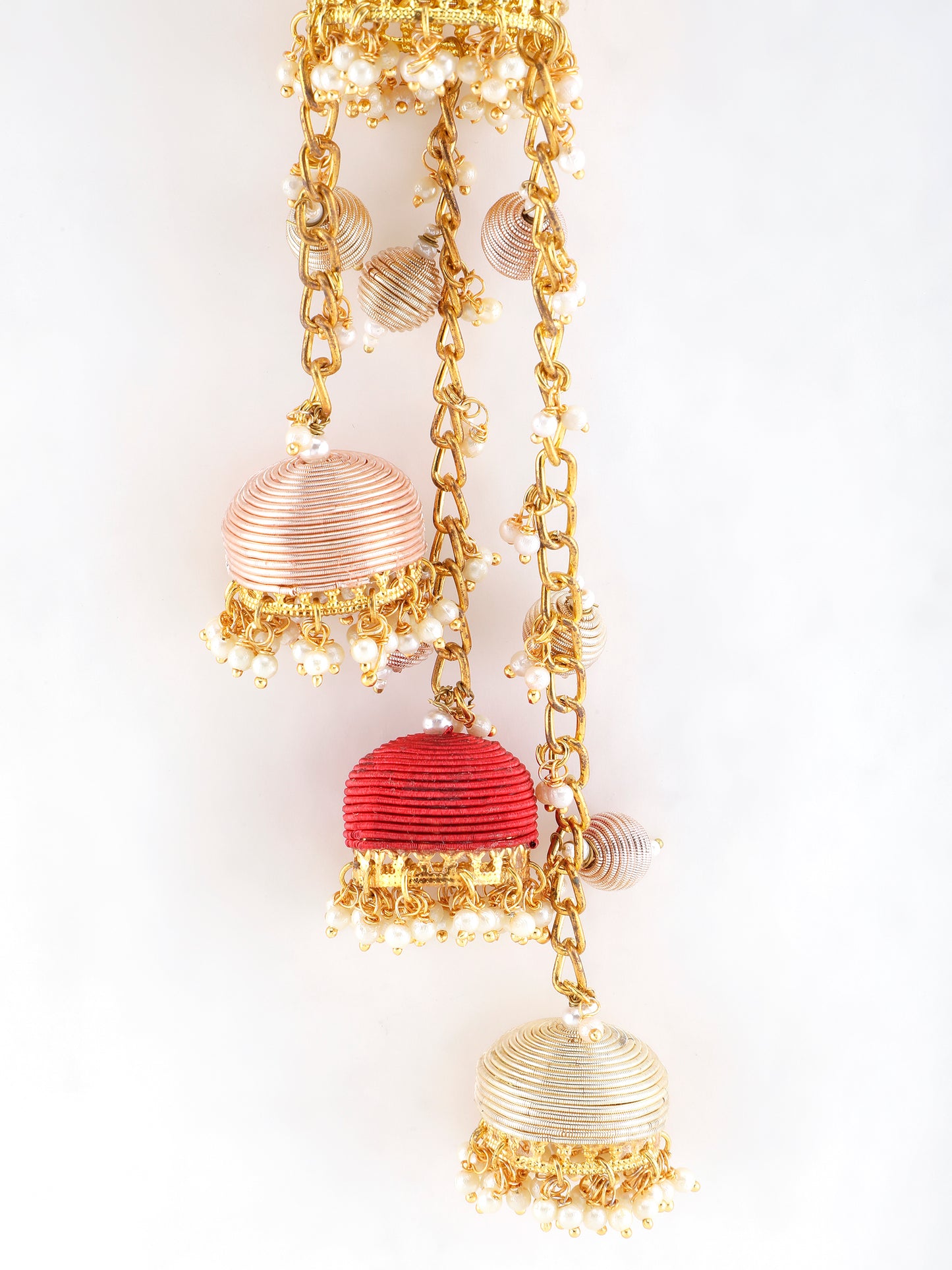 Ramya Rose Pair of Metal-Dabka Latkans