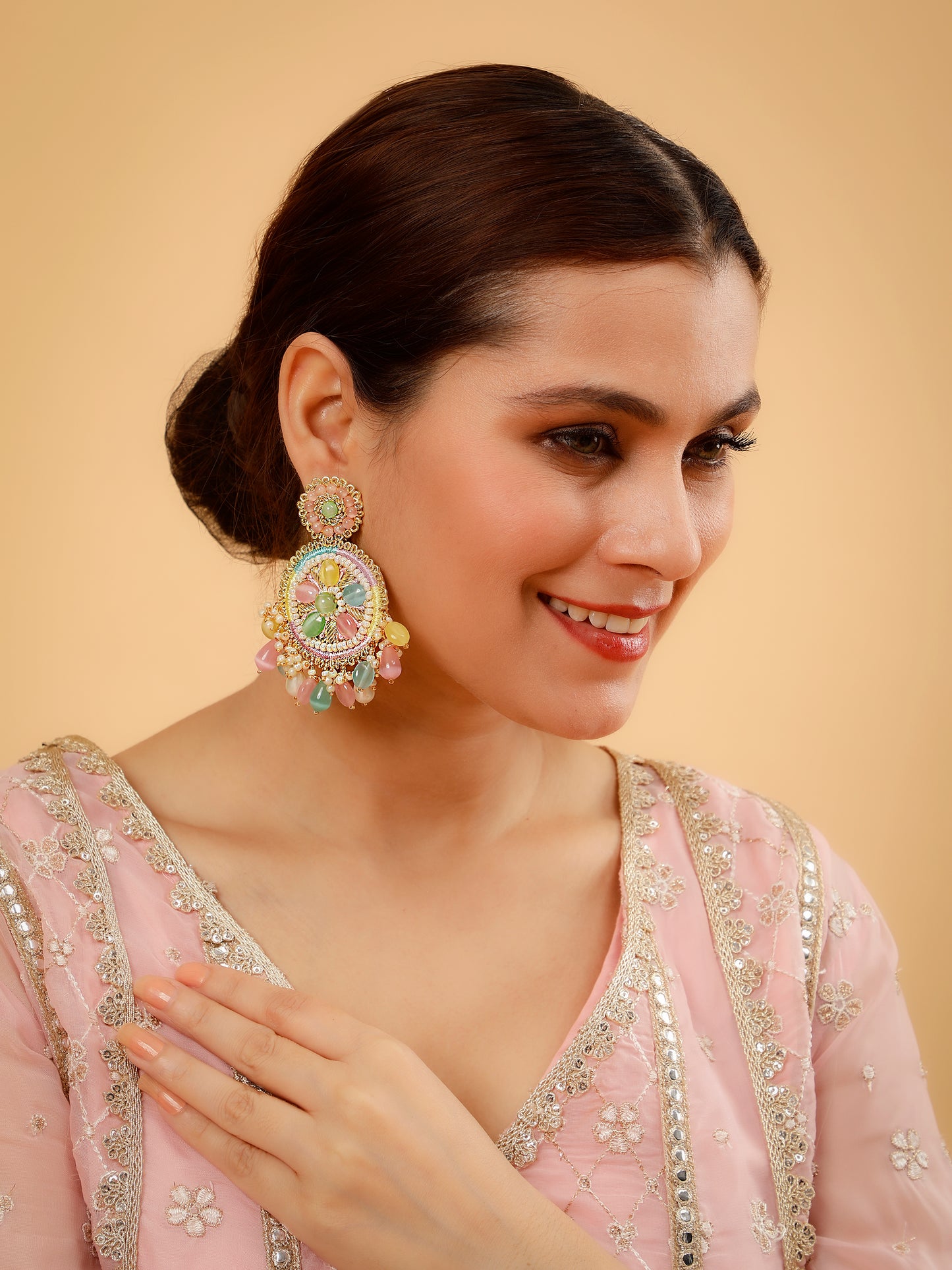 Elaria (Earrings, Mangtikka & Pair Of Haathphool Set)