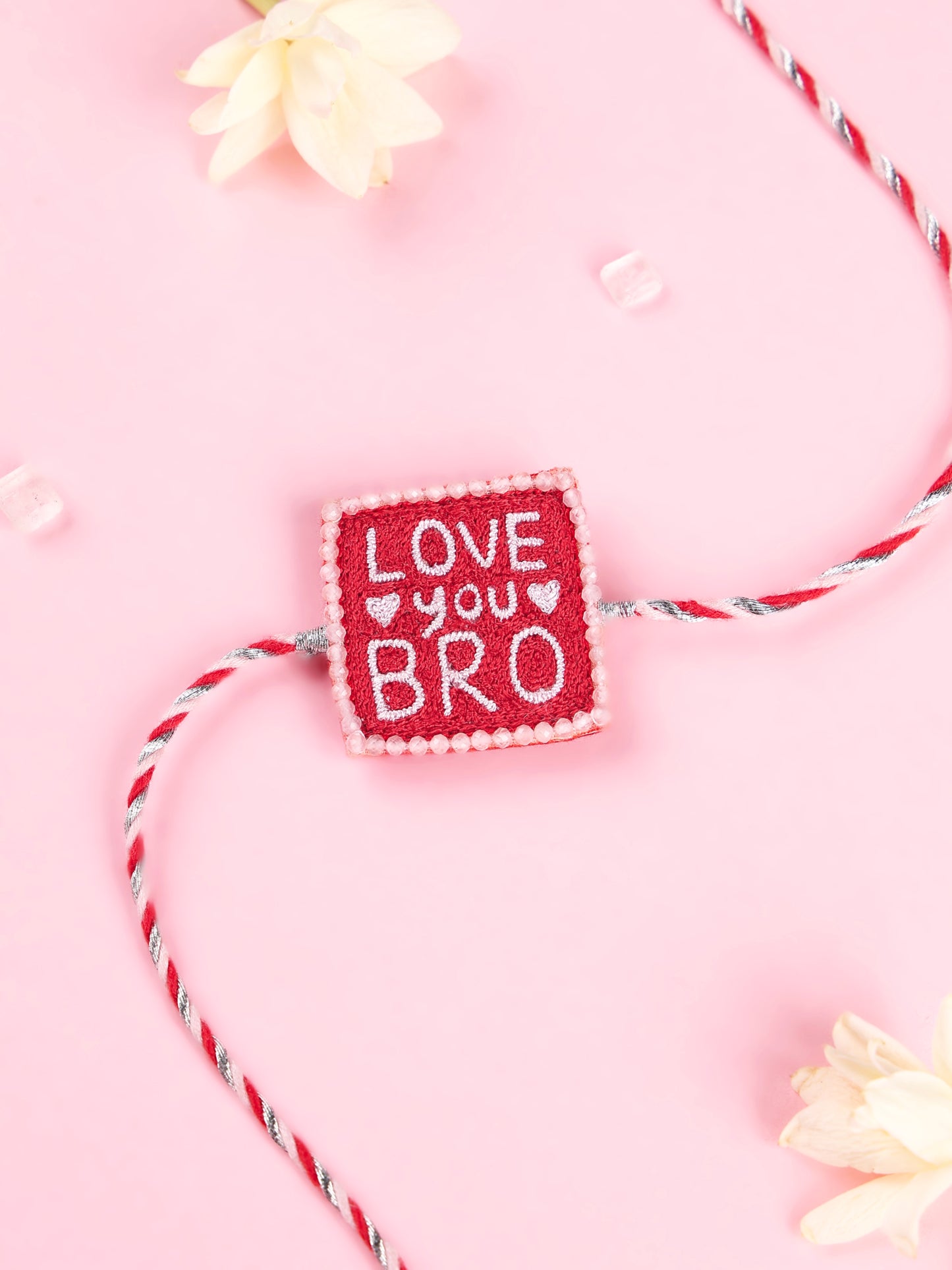 Handmade Love You Bro Red Rakhi for Raksha Bandhan gifting