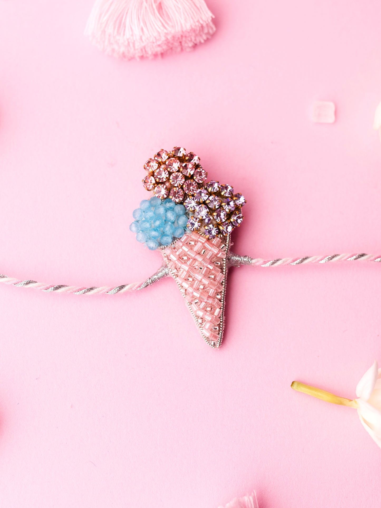 Decorative ice cream rhinestone rakhi
