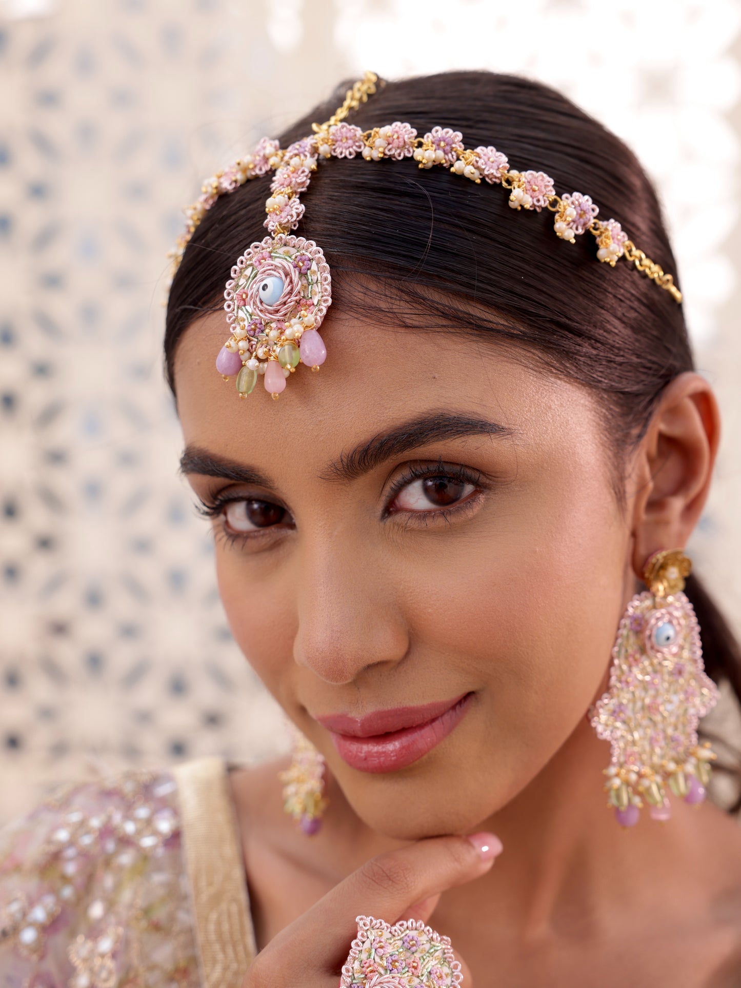 Hamsa (Earrings & Mathapatti Set)