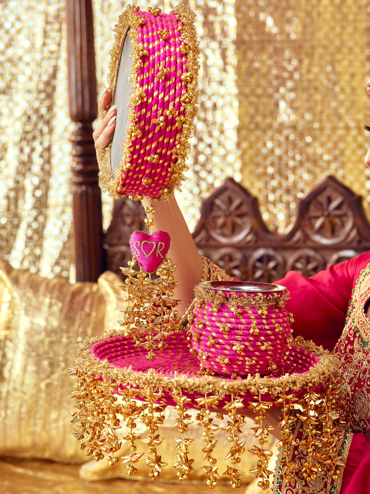 Kumkum Essential Karwa Chauth Pooja Hamper - Rani Pink