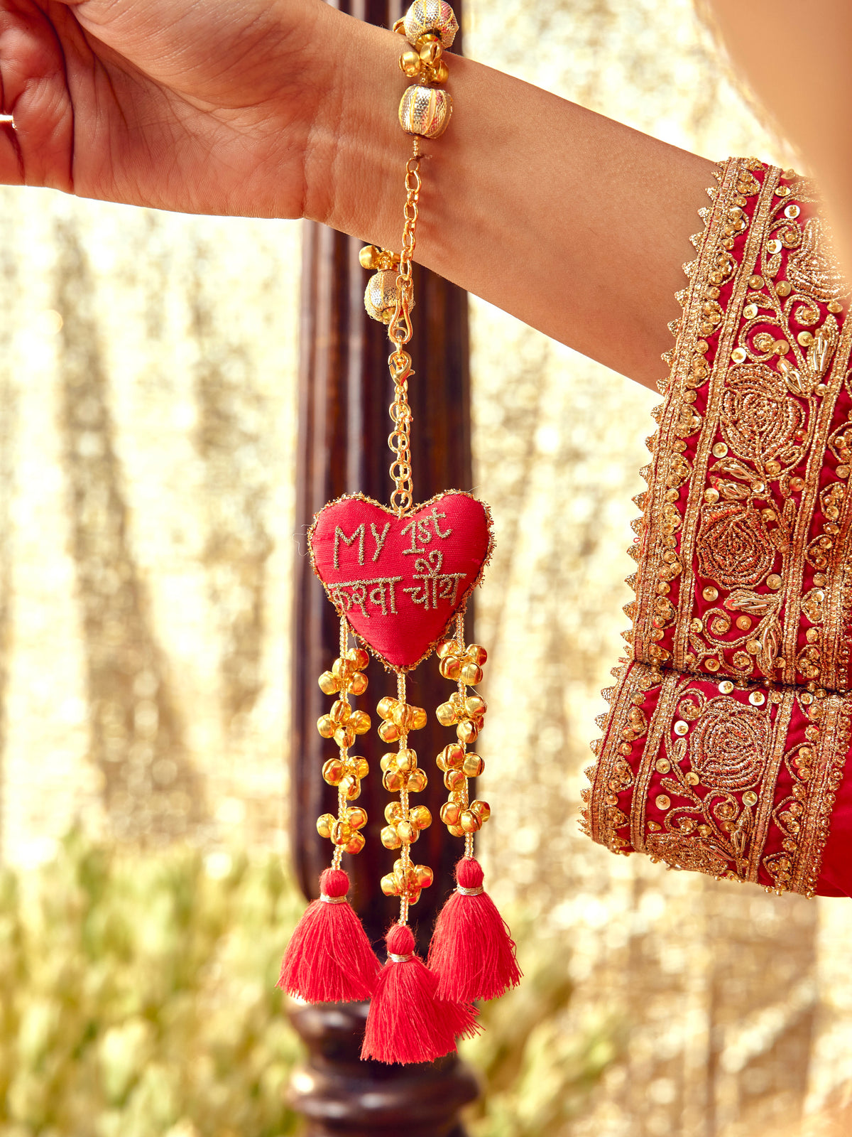 My First Karwa Chauth Red Ghungroo Bracelet (Single Hand)