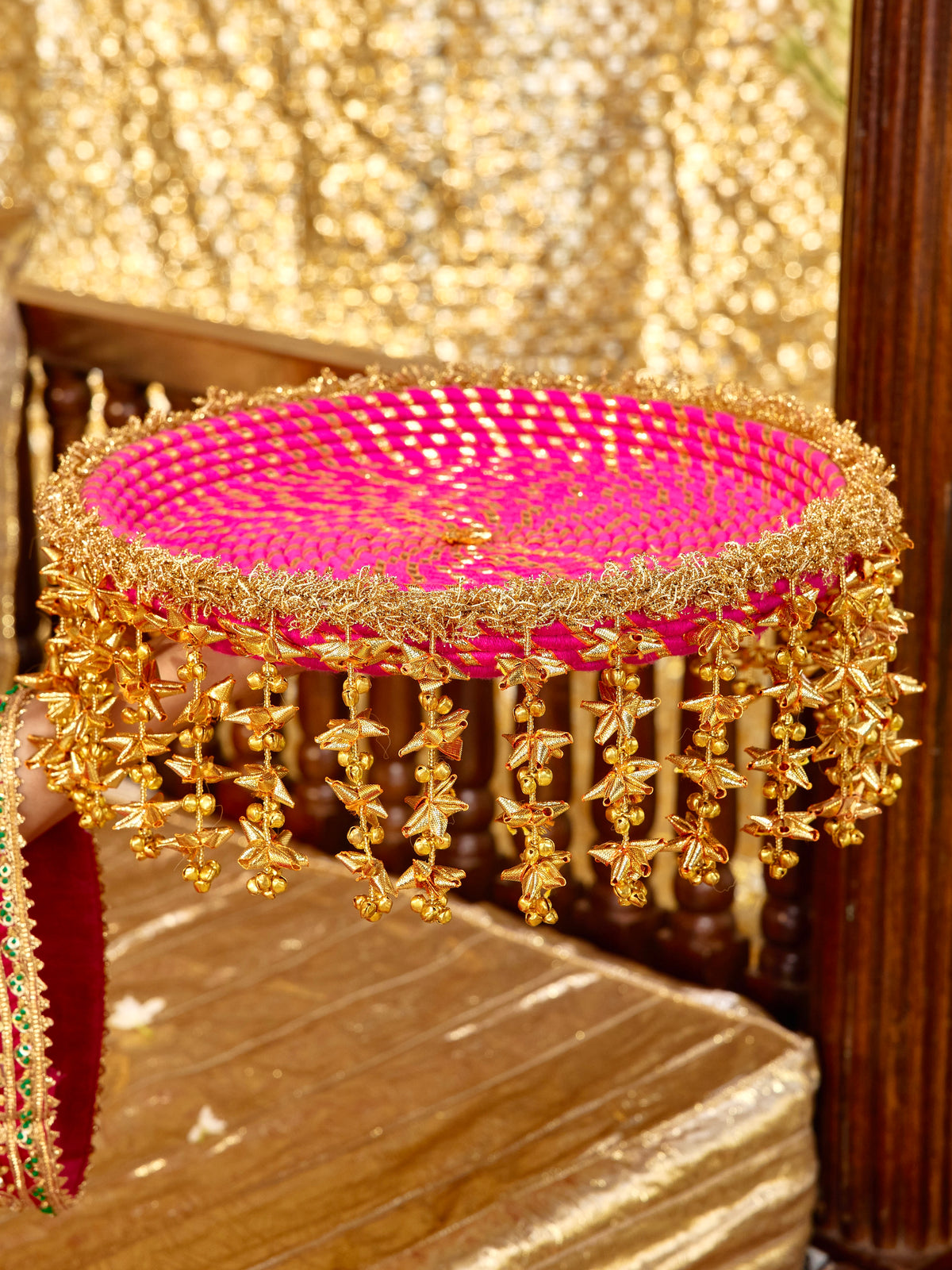 Kumkum Karwa Chauth Thali - Rani Pink