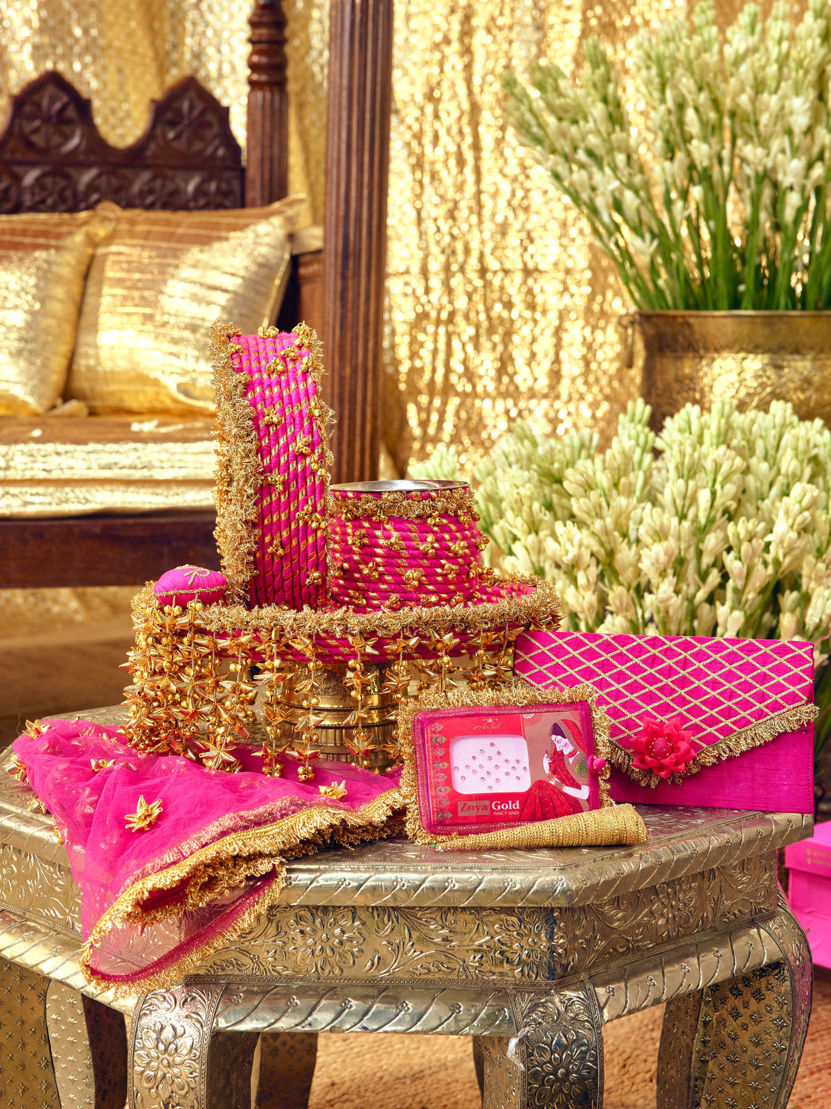 Kumkum Karwa Chauth Thali - Rani Pink