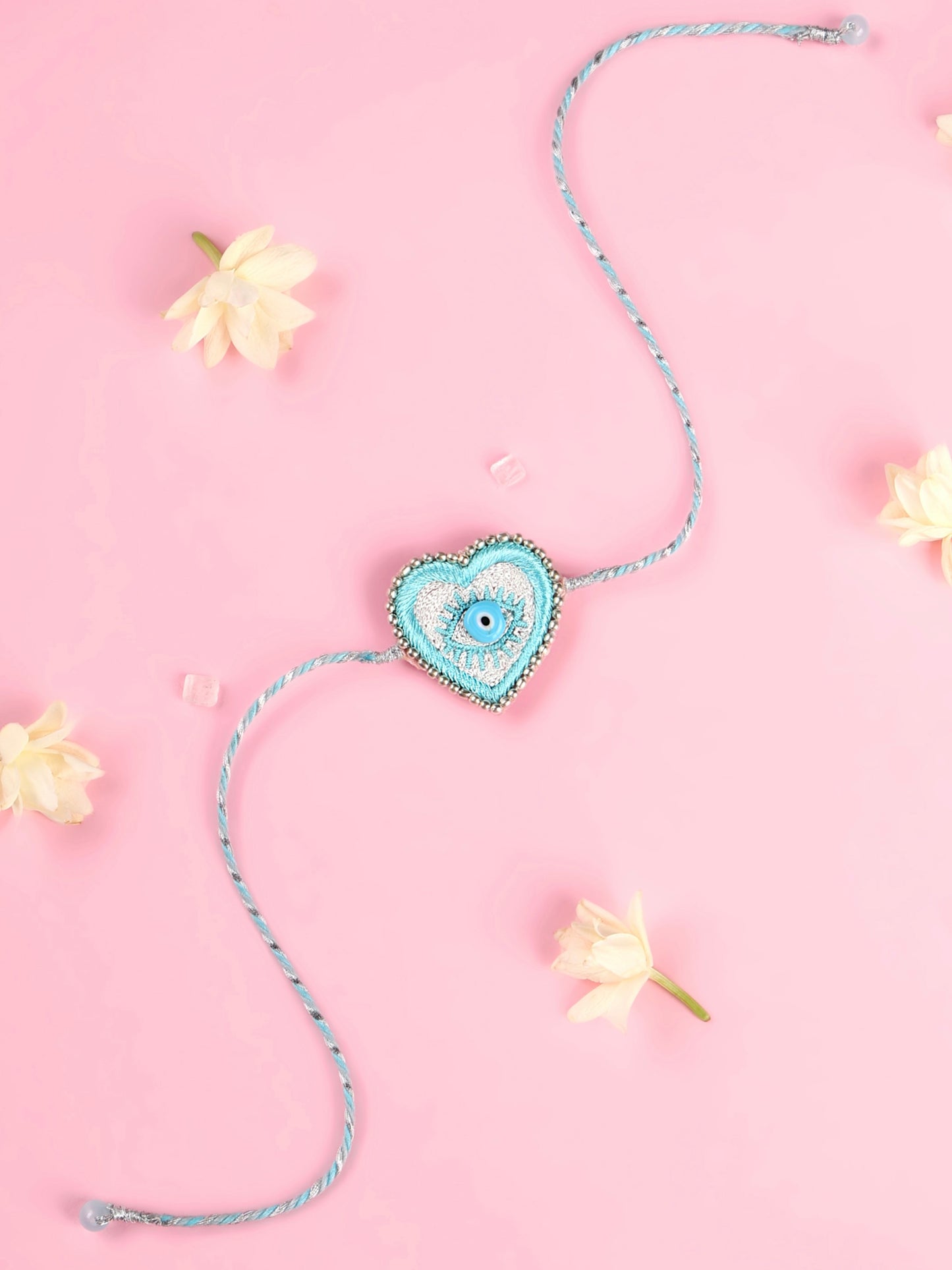 Evil Eye Heart Pastel Brother Rakhi