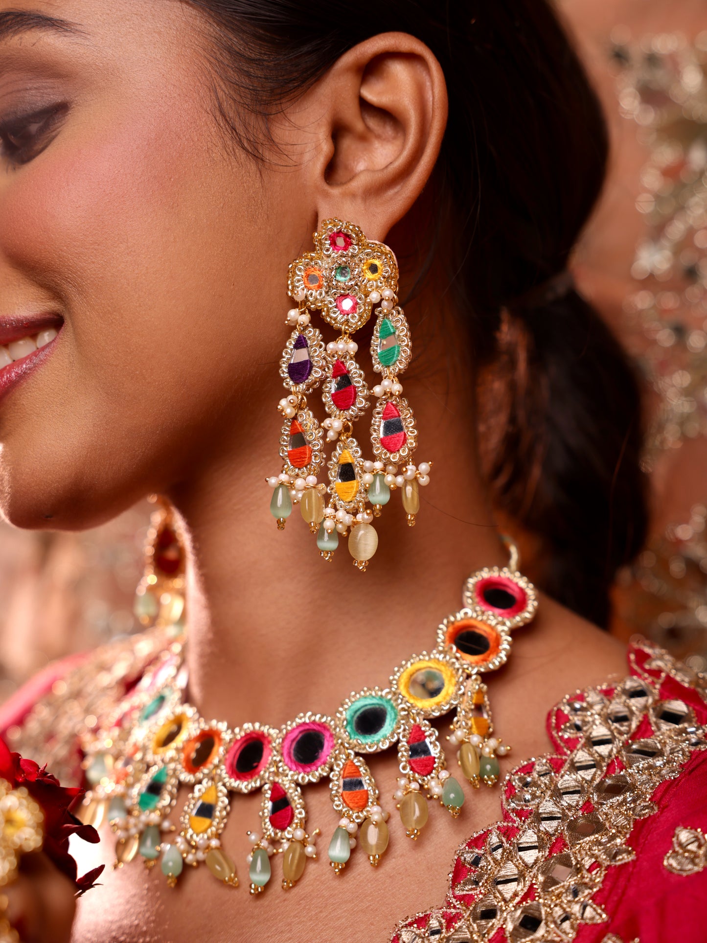 Ishq Multi 2 Tier Earrings