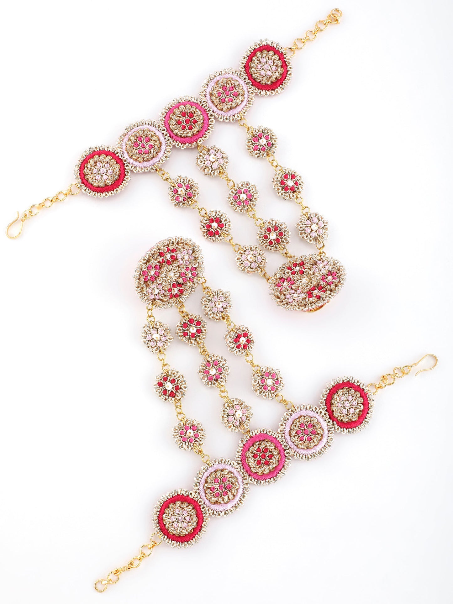 Ramya Rose (Earrings, Mangtikka, Necklace & Pair of Hathphool Set)