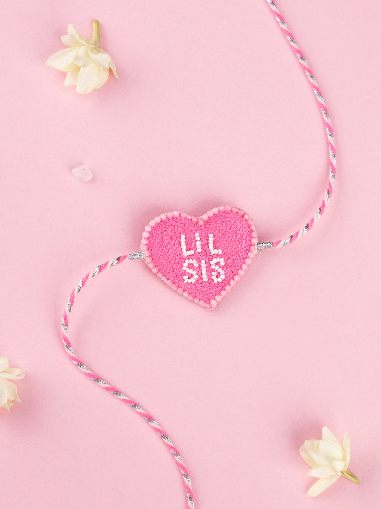 Handmade Lil Sis Neon Pink Rakhi for Raksha Bandhan gifting