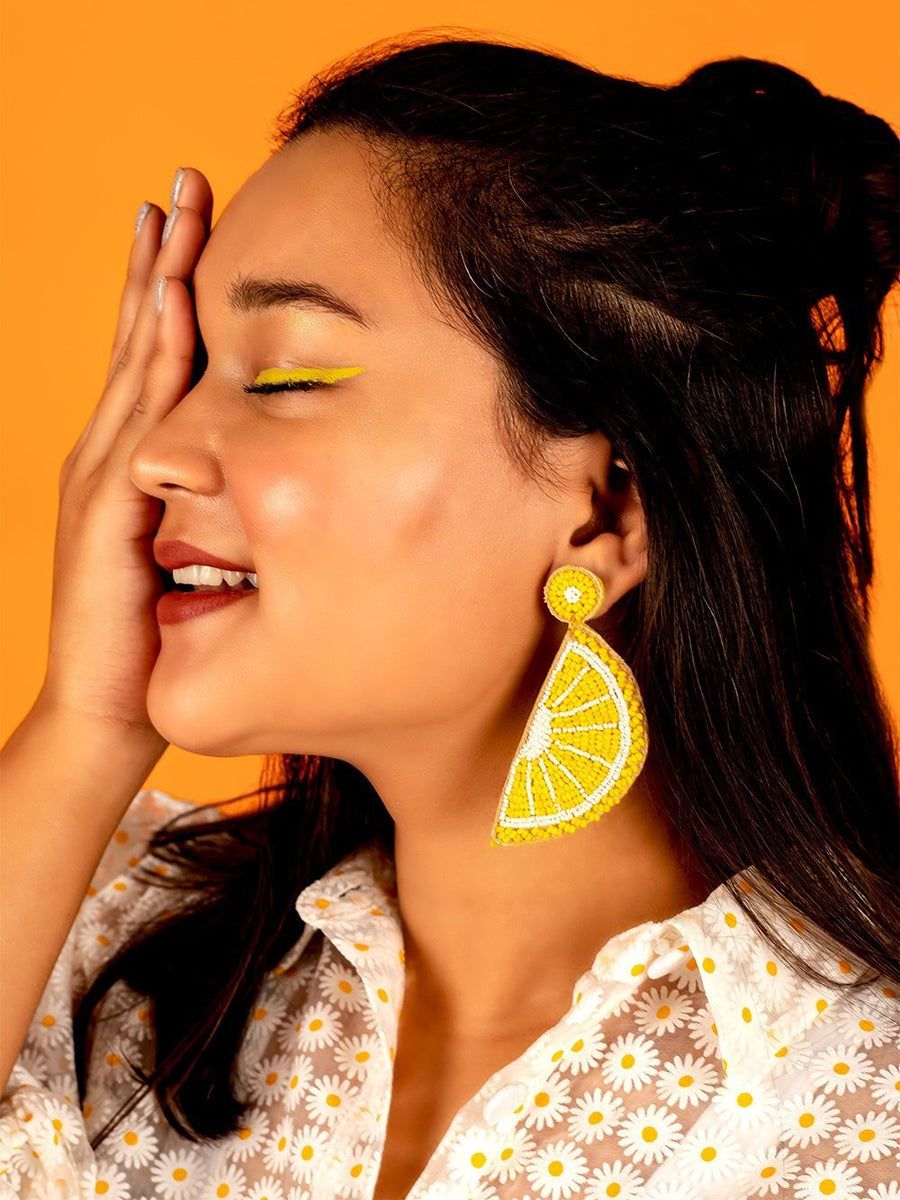 Beaded on sale lemon earrings