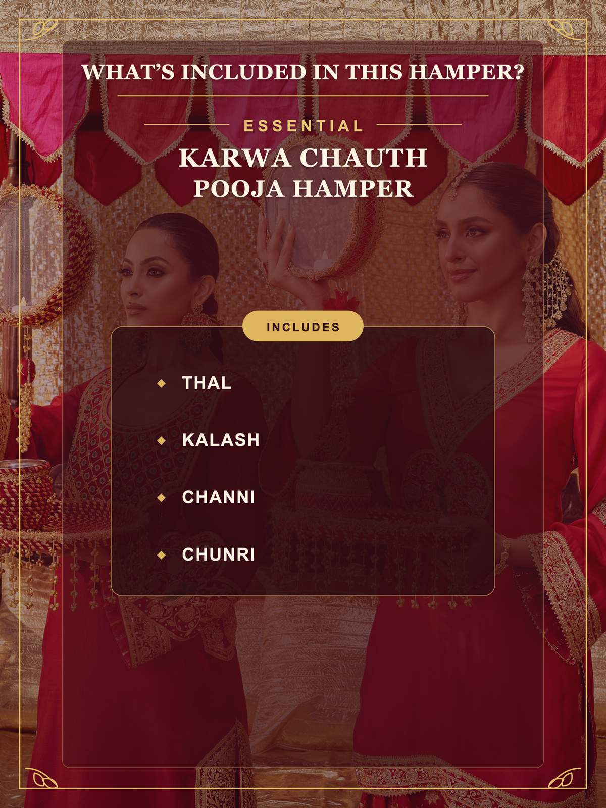 Kumkum Essential Karwa Chauth Pooja Hamper - Maroon