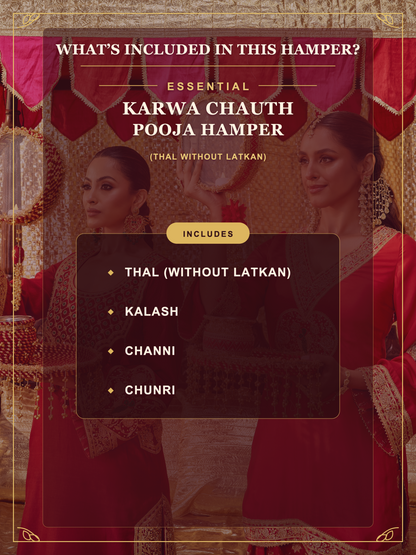 Chandini Essential Karwa Chauth Pooja Hamper (Thali Without Latkan)