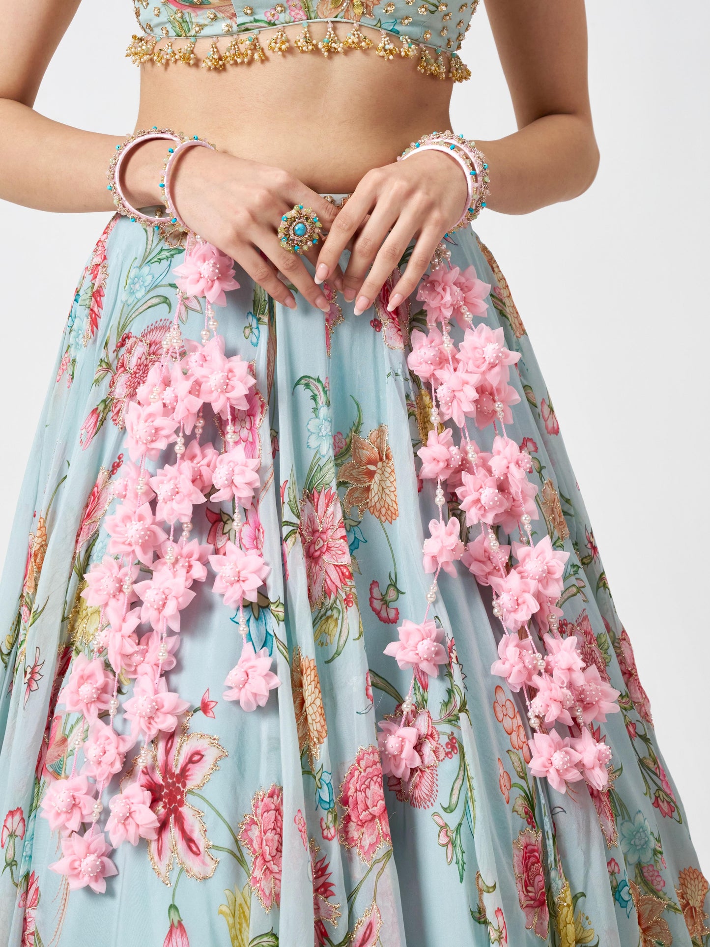 Rose Floral Pair of Latkans