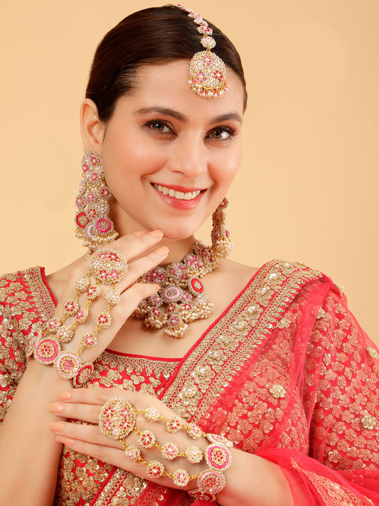 Ramya Rose (Earrings, Mangtikka, Necklace & Pair of Hathphool)