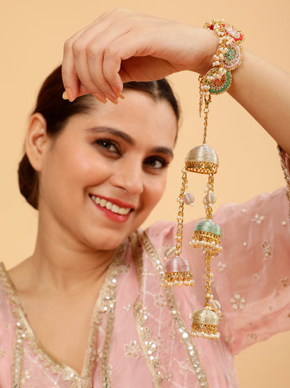 Ramya Pair of Metal-Dabka Latkans