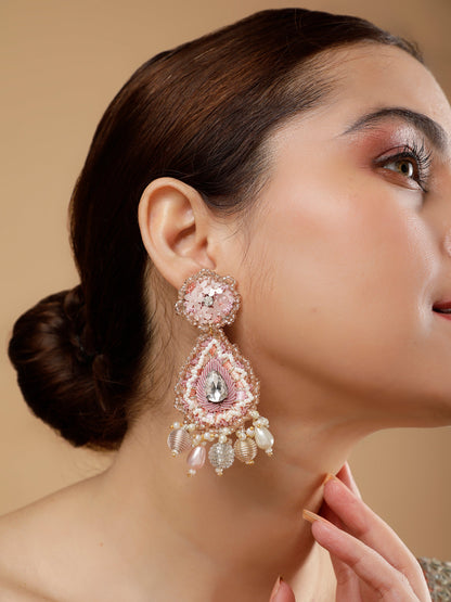 Khoobsurat Pink (Earrings, Mangtikka, Necklace & Pair Of Hathphool)