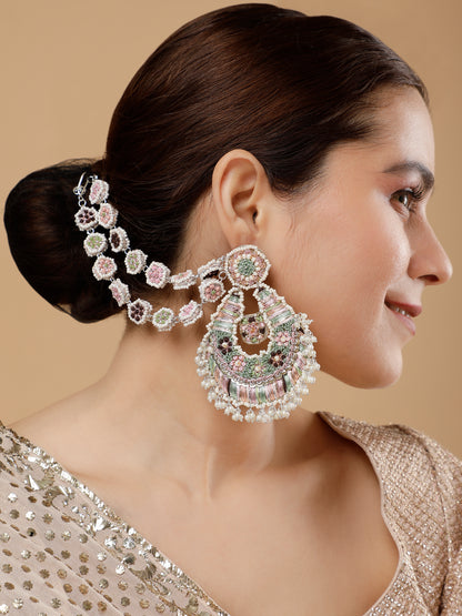 Inaya Earrings With Double Layer Earchains