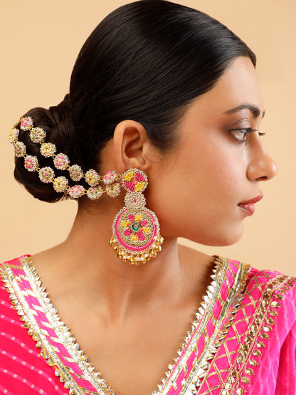 Noor Earrings With Double Layer Earchains