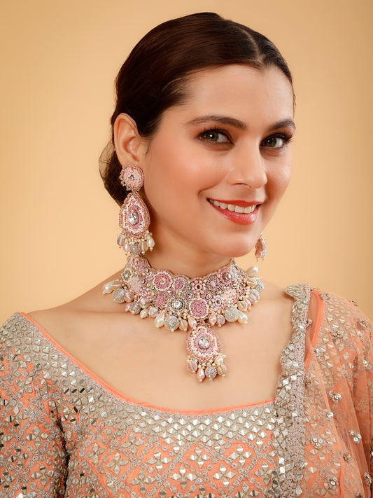 Khoobsurat Pink (Earrings & Necklace)