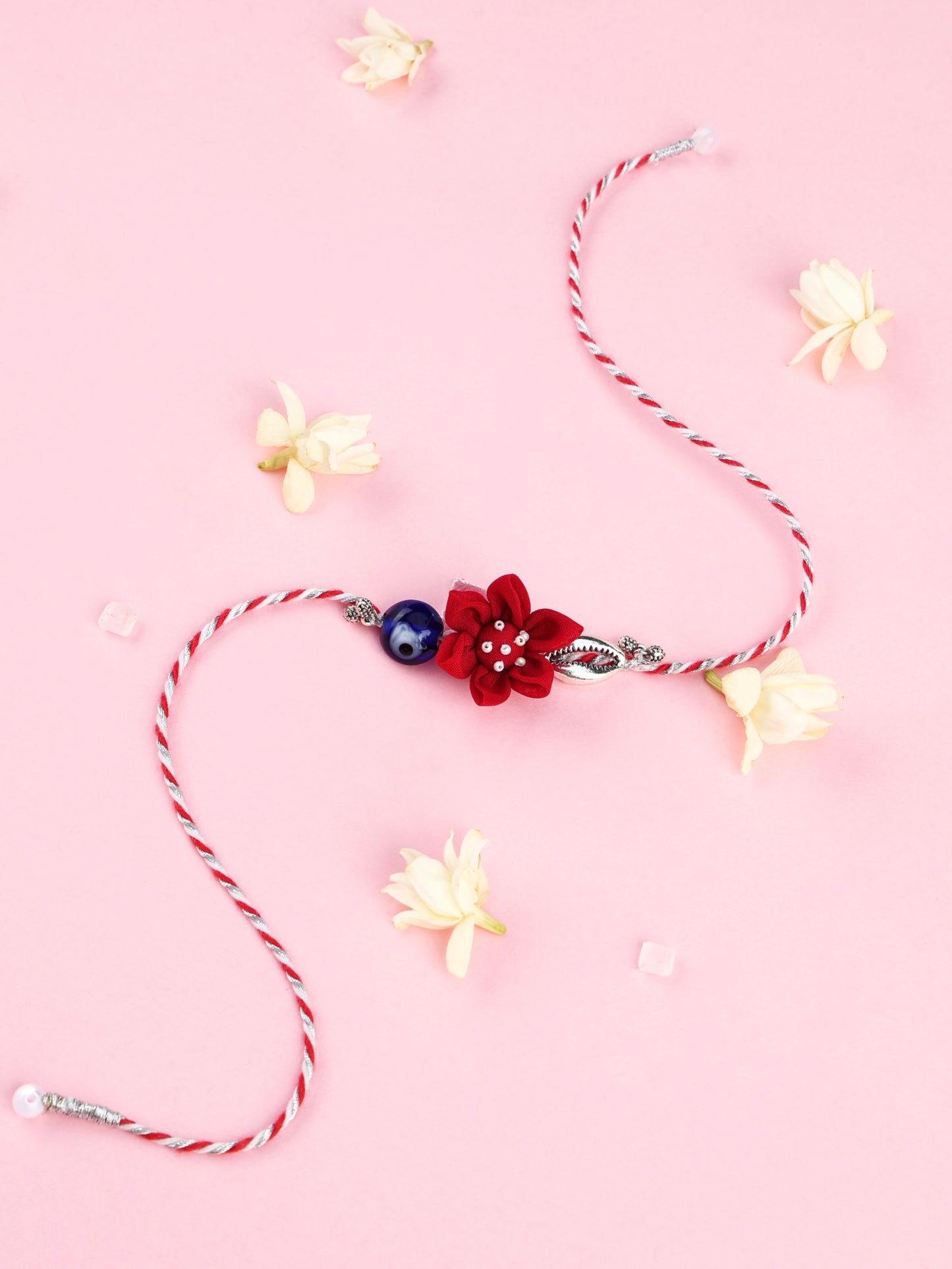 Floral Evil Eye Brother Rakhi - Red