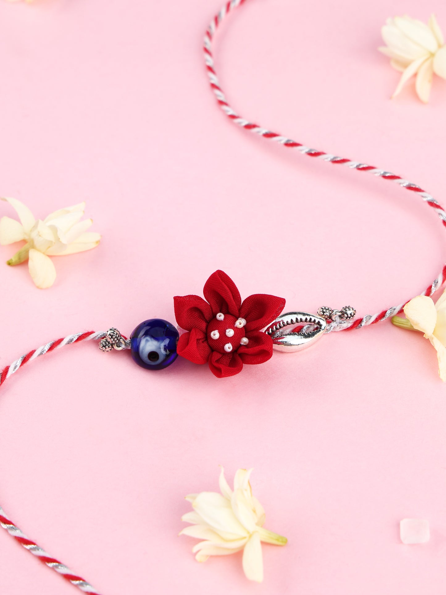 Floral Evil Eye Brother Rakhi - Red