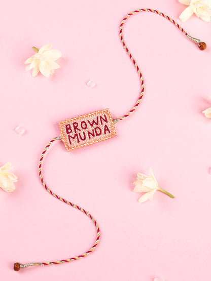 Handmade Brown Munda Brother Rakhi for Raksha Bandhan gifting
