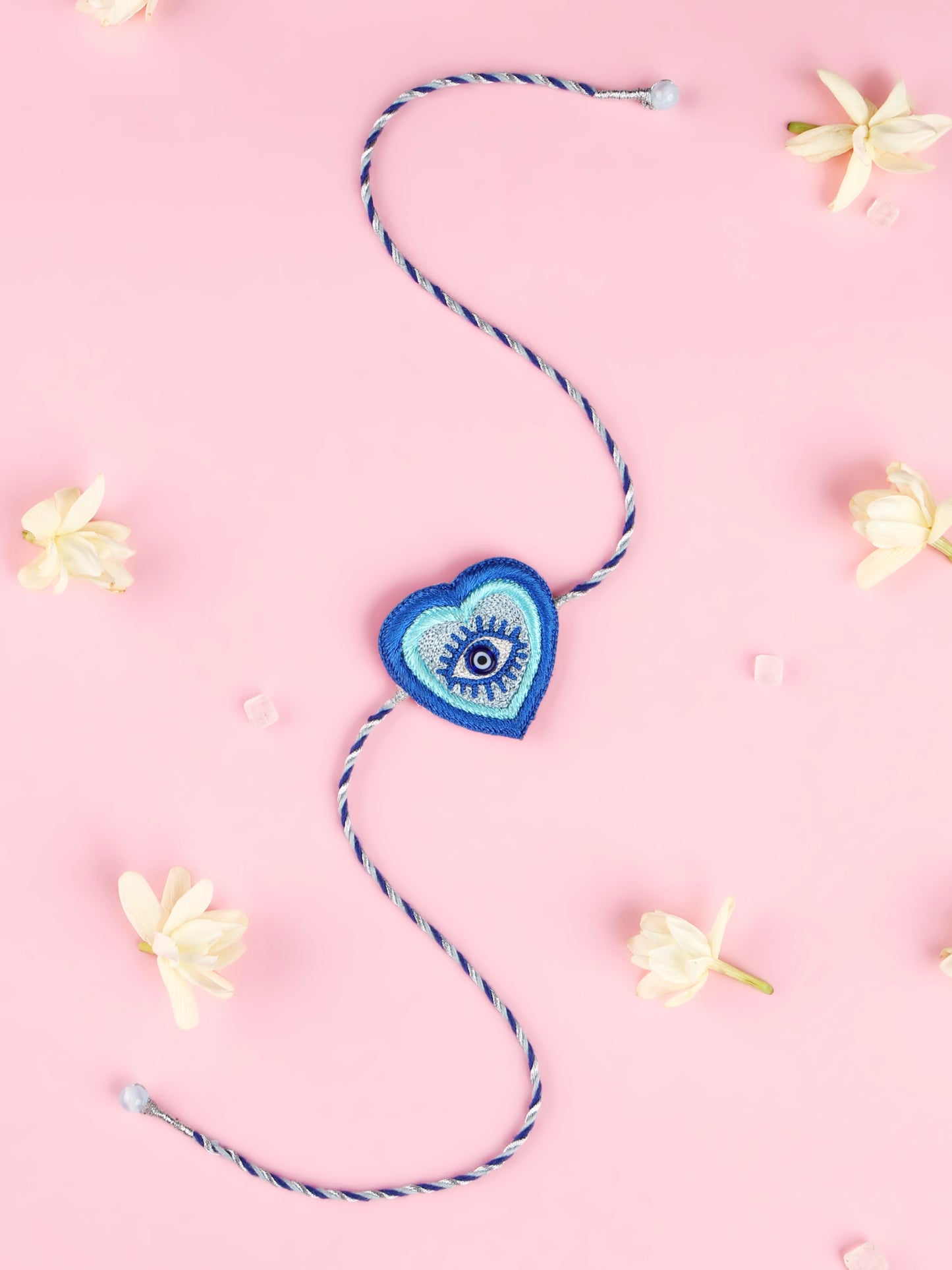 Evil Eye Heart Navy Brother Rakhi