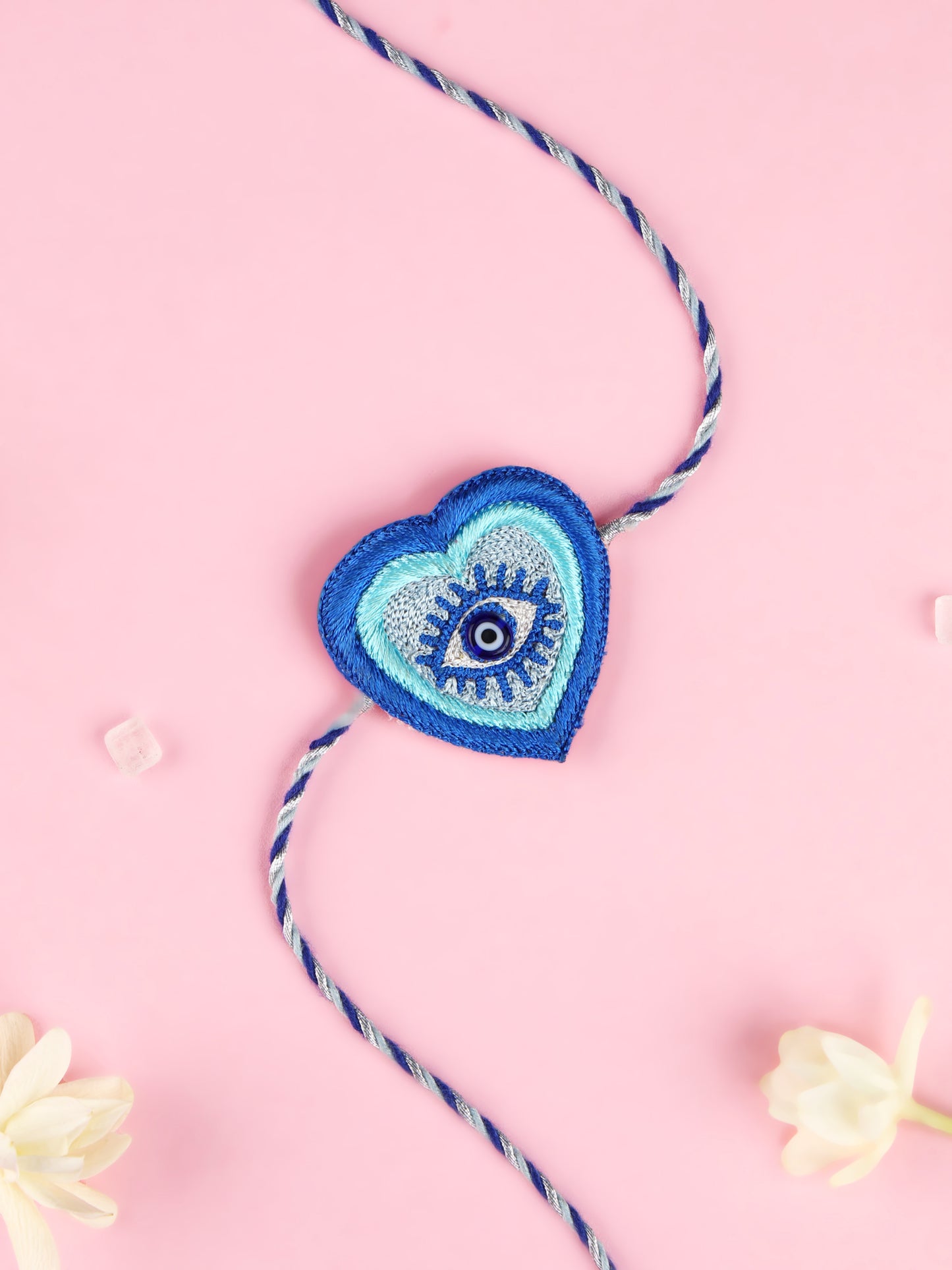 Evil Eye Heart Navy Brother Rakhi