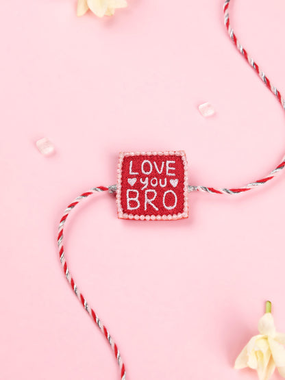 Love You Bro Red Brother Rakhi
