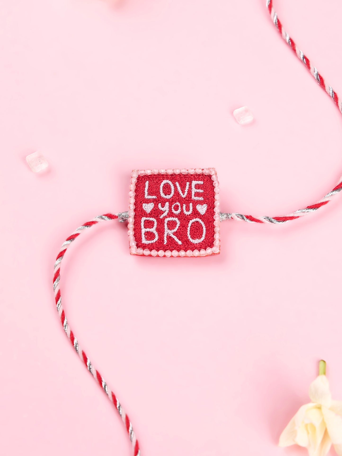 Handmade Love You Bro Red Brother Rakhi for Raksha Bandhan gifting