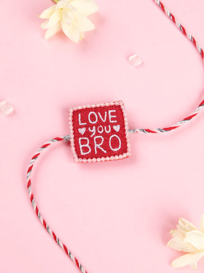 Love You Bro Red Brother Rakhi