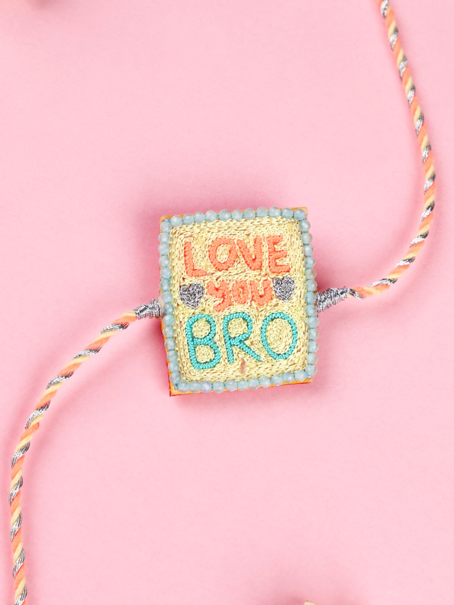 Handmade Love You Bro Pastel Rakhi for Raksha Bandhan gifting