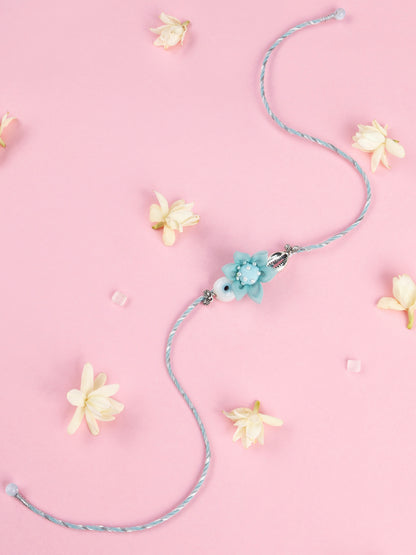 Floral Evil Eye Brother Rakhi - Blue