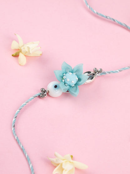 Floral Evil Eye Brother Rakhi - Blue
