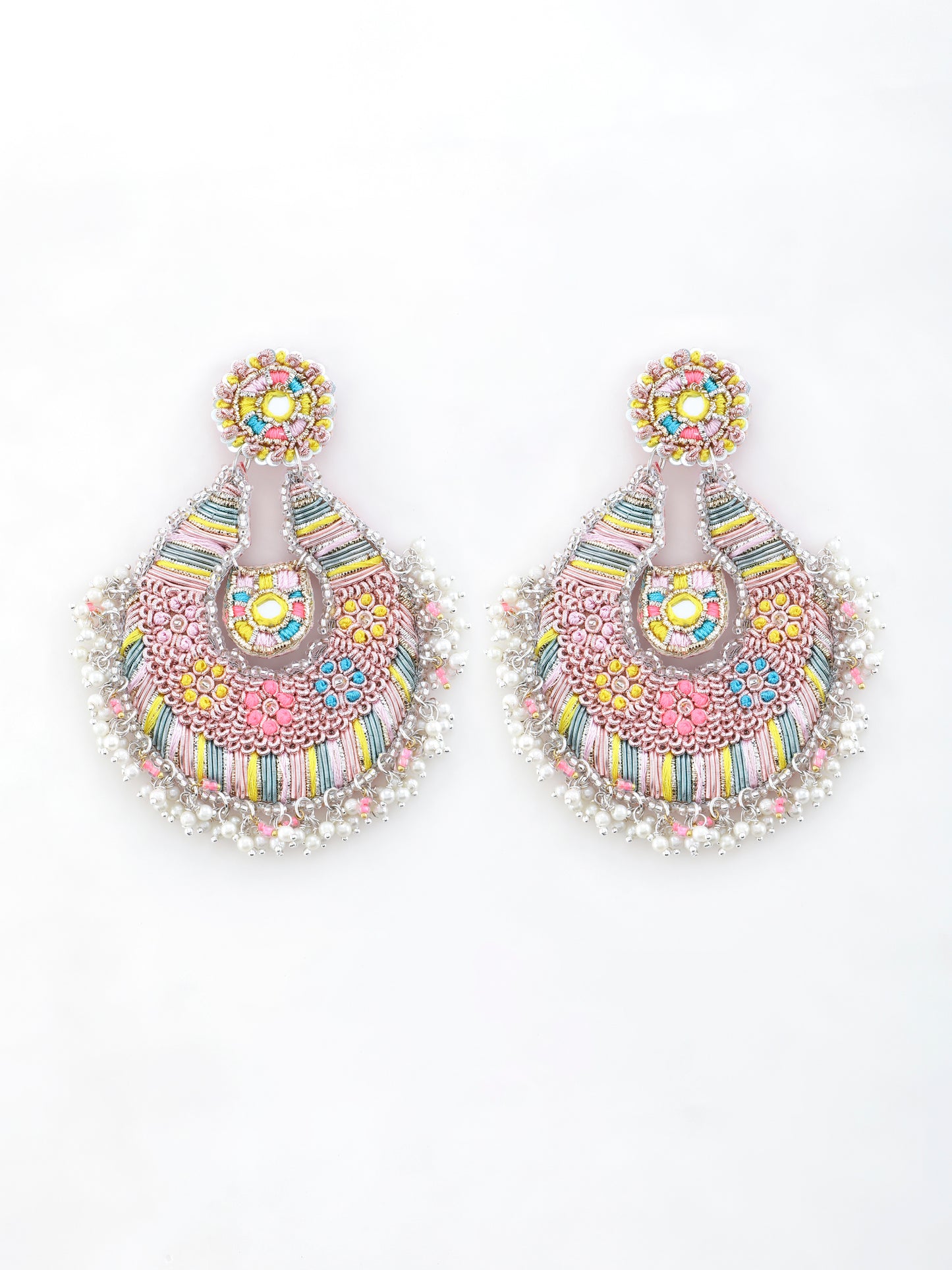 Beaming Bud Pink (Earrings & Mathapatti)