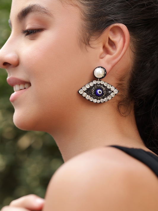 Evil Eye Earrings - Black