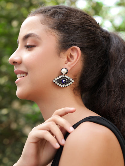 Evil Eye Earrings - Black