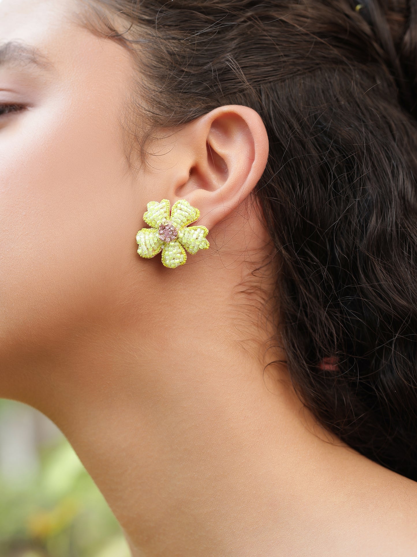 Bloom Earrings - Neon Yellow