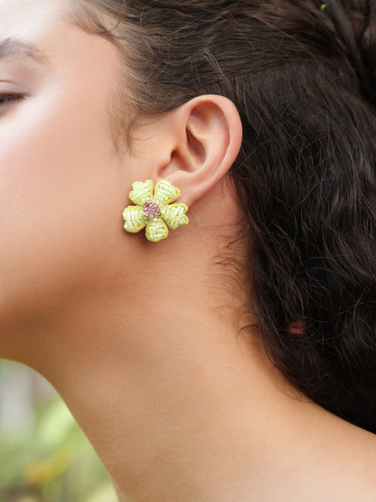 Bloom Earrings - Neon Yellow
