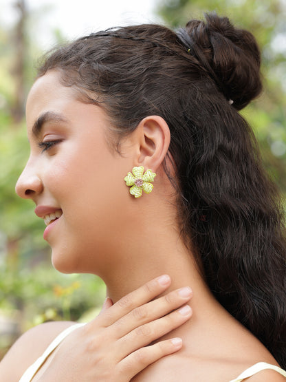 Bloom Earrings - Neon Yellow