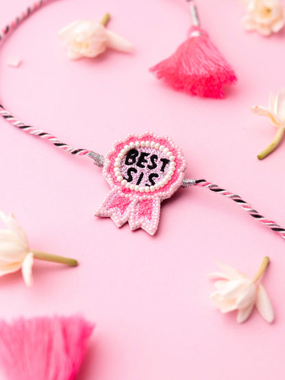 Decorative sister rakhi with best sis text