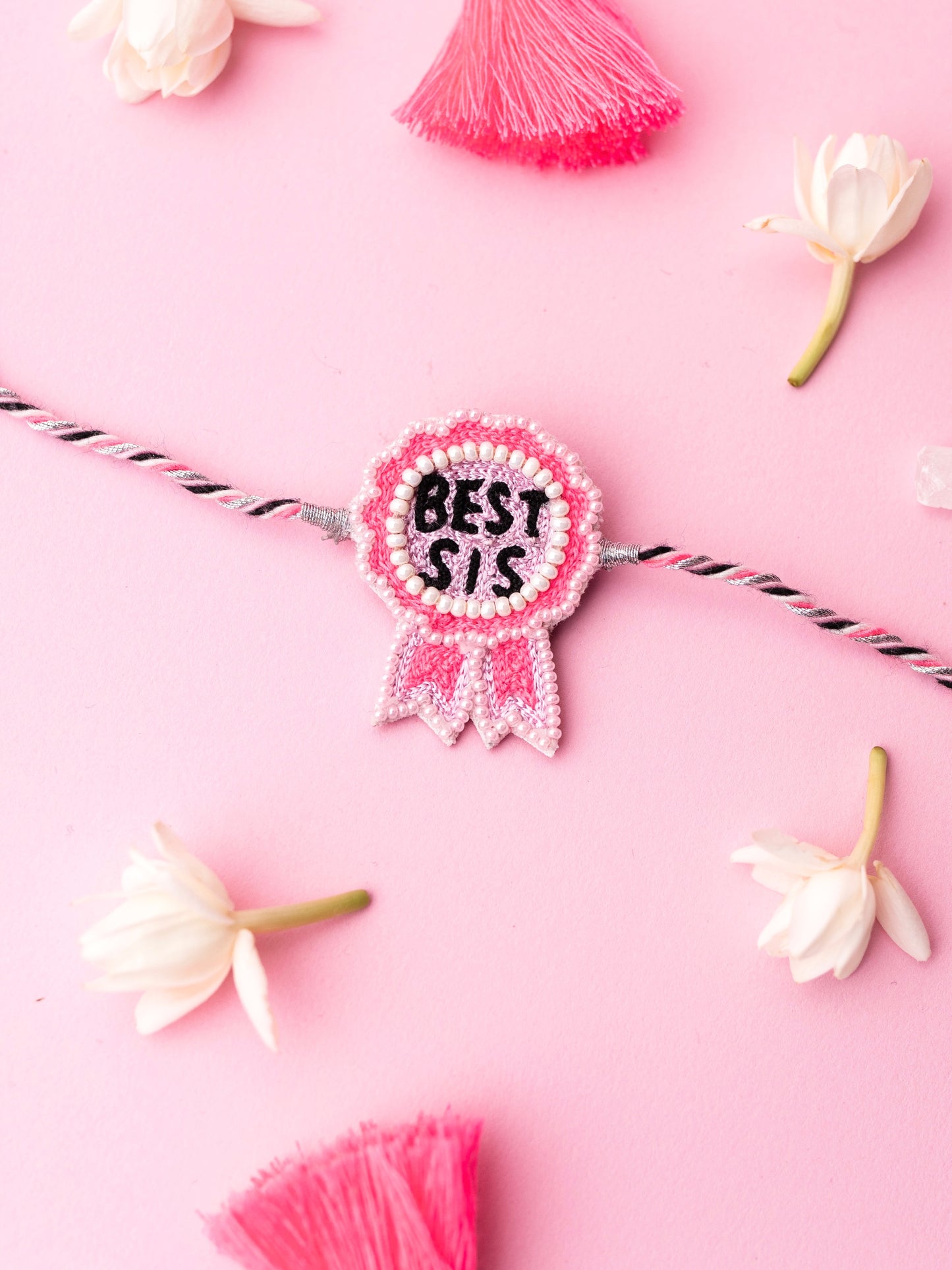 Decorative sister rakhi with best sis text