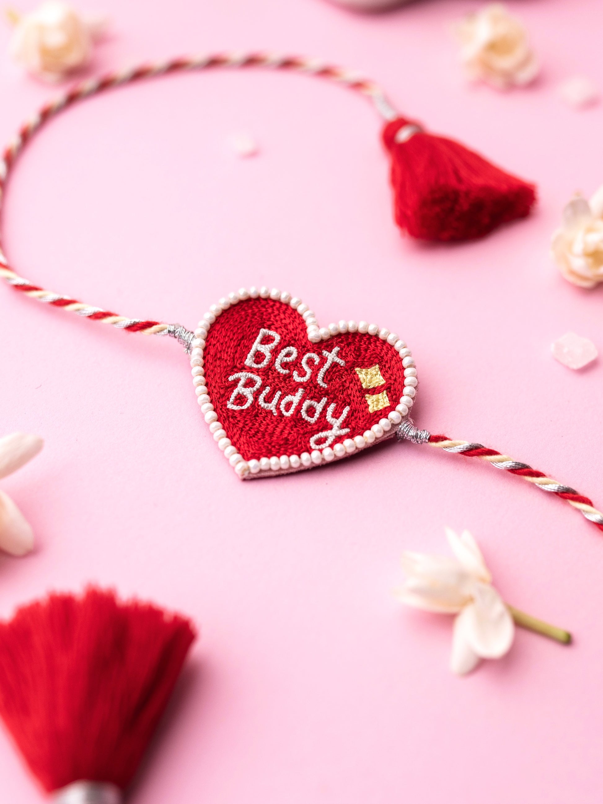 Decorative pet rakhi with pawsome text