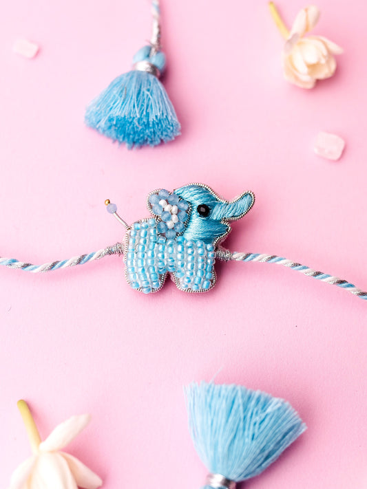 Decorative elephant kids rakhi