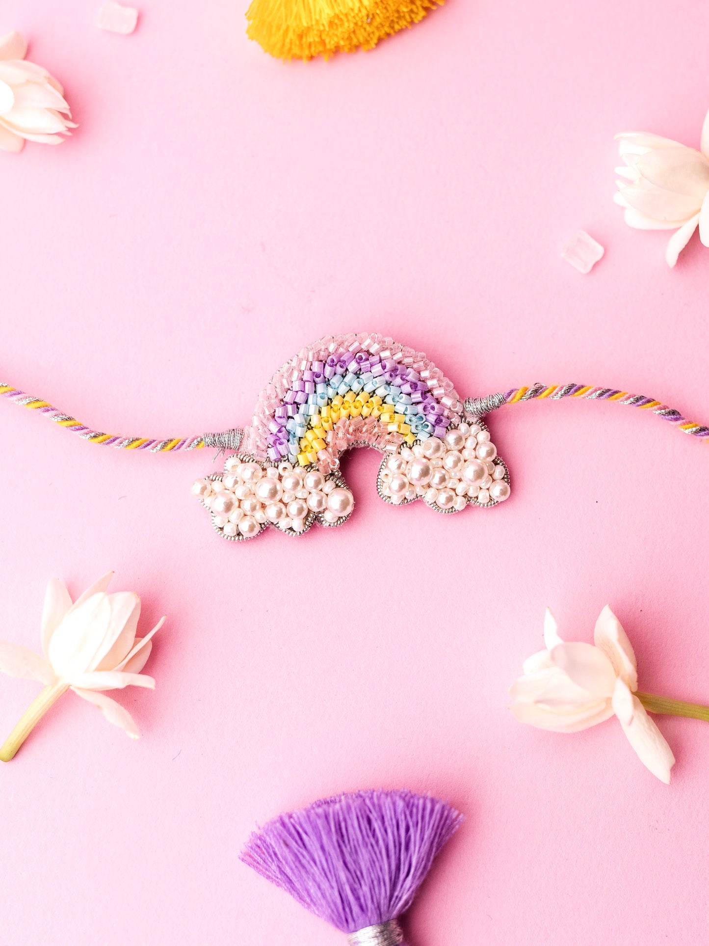 Decorative rainbow kids rakhi