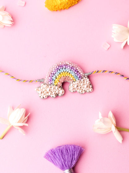 Decorative rainbow kids rakhi