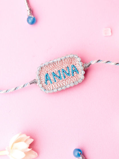 Decorative brother rakhi with Anna text