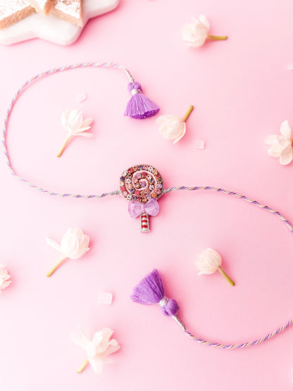 Decorative spiral candy kids rakhi