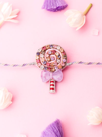 Decorative spiral candy kids rakhi